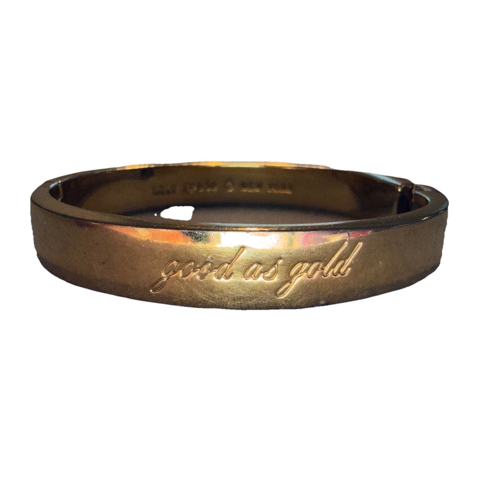 Kate Spade New York Good As Gold Logo Bangle Bracelet Women's Fashion Jewelry - Picture 2 of 9